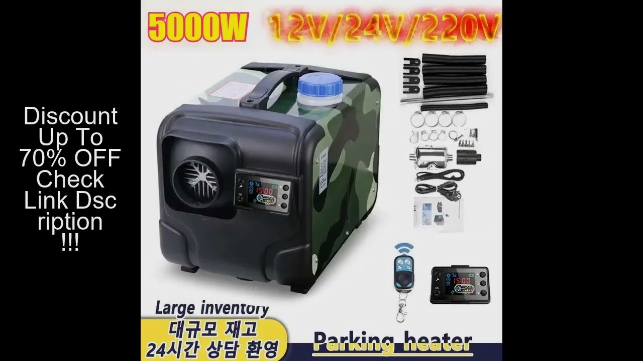 5KW Diesel Air Heater 12V/24V/220V 3-in-1 Car Heater Remote Control for Car Truck Boat RV Parking Di