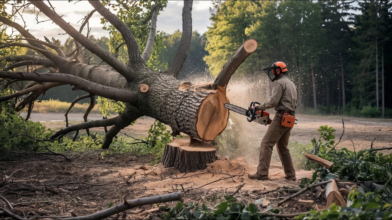 Giant tree felled for carpenters
