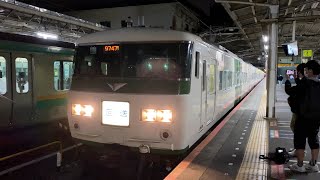 185系 B6編成 上野駅発車シーンを撮影