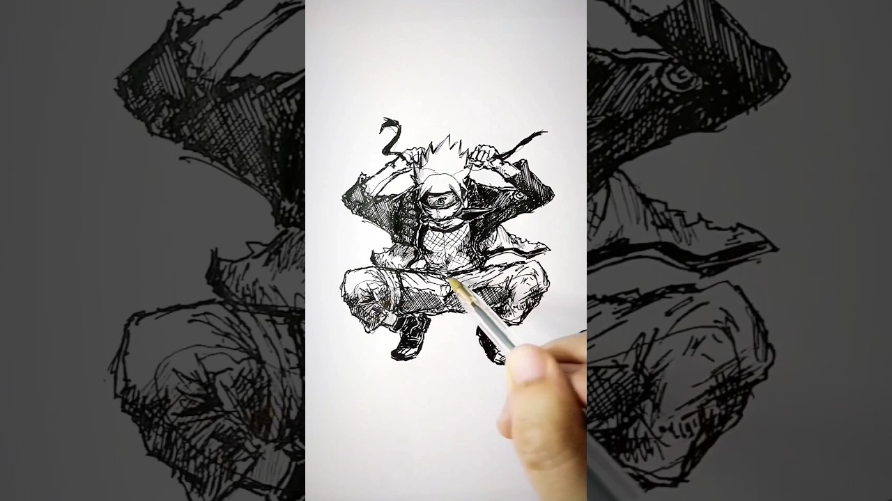 Speed drawing Stick-Anime 😳 #shorts #anime #drawing