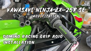 Installing Domino Racing grips on the Kawasaki Ninja ZX-25R SE | #modified