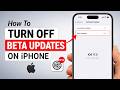 How to Turn Off Beta Updates on iPhone