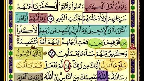 النصف الاول من صفحة 119 من سورة المائدة الايات من 65 -67 مكررة بصوت الشيخ محمود الحصري