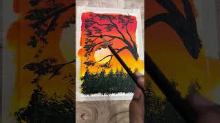 Easy Acrylic Painting | Acrylic Painting for Beginners | Sunset Scenery