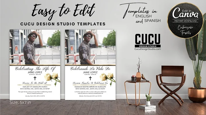 In Loving Memory Funeral Card Template Edit in Canva | FAC116