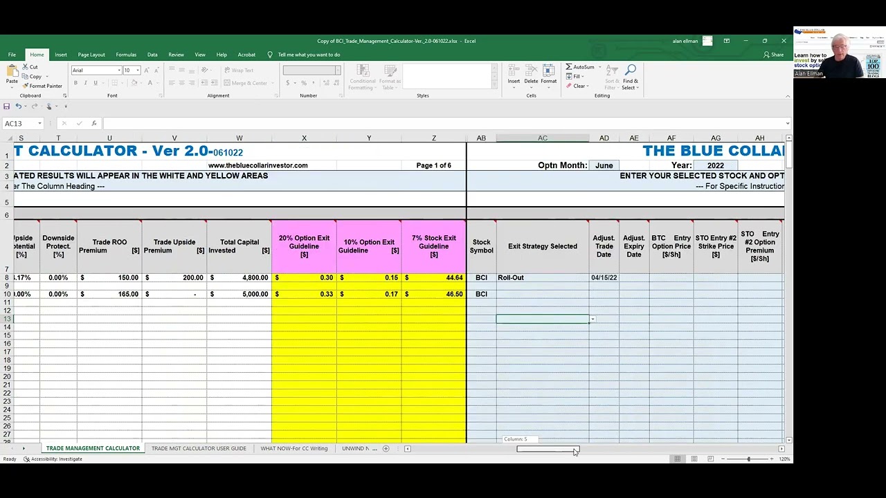 Rolling-Out Trade Entries & Calculations: The BCI Trade Management Calculator