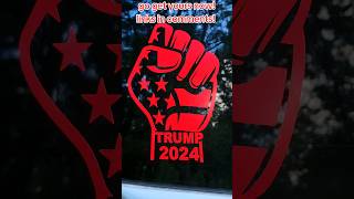 Trump rally fist pumping American flag decal. Donald Trump 2024 rally decals avaliable now. #maga