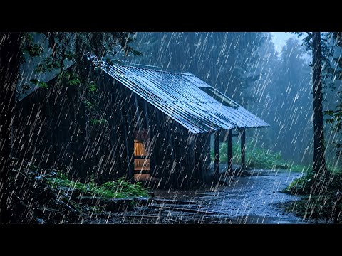 雨声助眠，平静下来，告别压力 - 夜间雾森林中的大雨 和雷声 - Rain sounds for sleeping #31