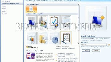 Microsoft Access 2007 video toturial  02: Create Database