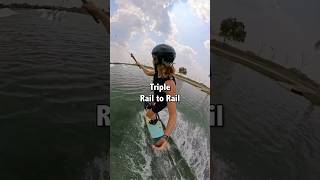 Triple Rail to Rail🚀 #wakeboarding #wakeboard #features #rail #wakepark