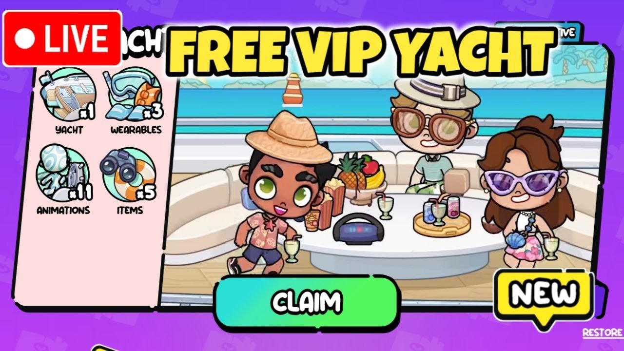 LIVE! NEW UPDATE! FREE VIP YACHT AVATAR WORLD