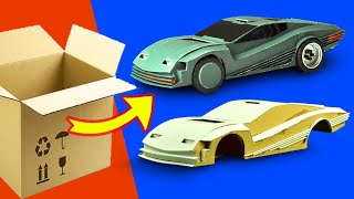 DIY toy car using a cardboard box