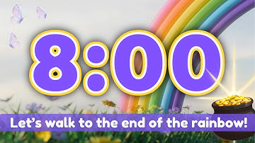 🌈 8 Minute St Patrick’s Day Countdown Timer with Relaxing Music | Walk to the End of the Rainbow