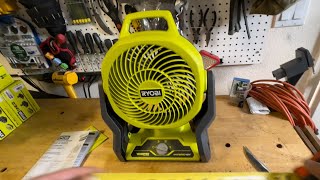 Ryobi 18V Hybrid Whisper Fan - Unboxing