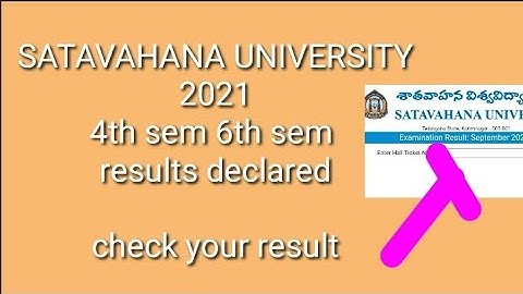 Satavahana University 4th sem 6th sem results declared 2021/Satavahana University degree 4th sem //