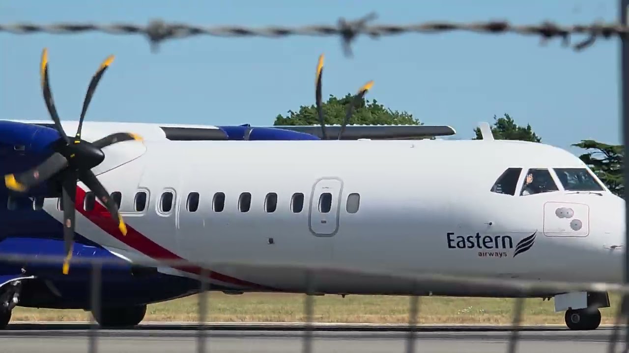 Eastern Airways ATR72-600 Taxing to Runway 05 & Departed from Runway 05 at London Southend Airport