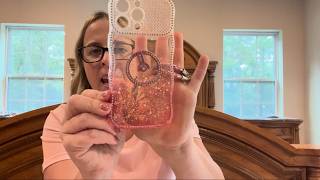 XYZ for iPhone 17e/16e Case with Ring Stand, Clear Glitter Case