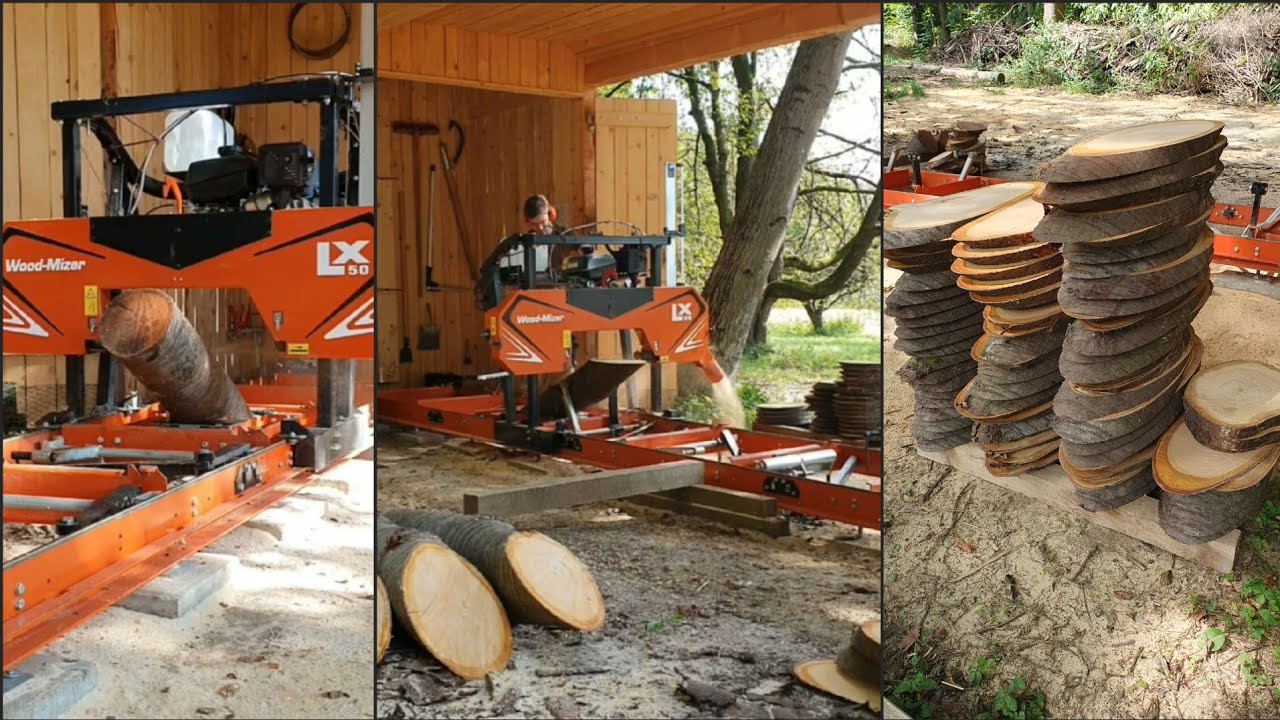 Baumscheiben sägen mit der Woodmizer Lx50 Blockbandsäge Cookies | Schnappi Baumscheiben-Vorrichtung