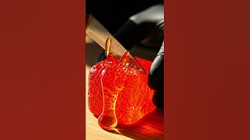 Satisfying Lava Molten Glass Flow Slicing✩ ♬ ₊.🎧⋆☾⋆⁺₊✧ | #shorts #youtubeshorts #asmr #satisfying