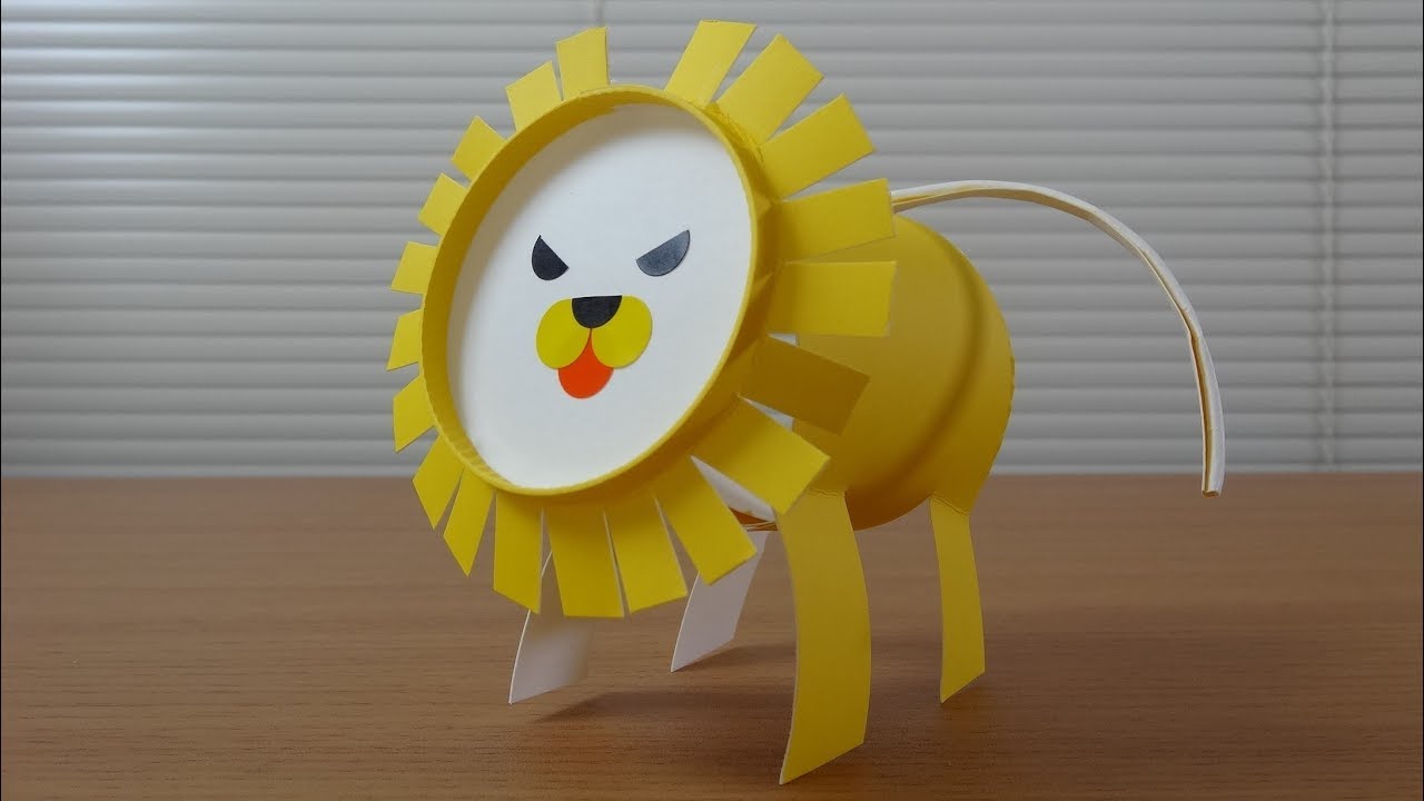 How To Make A Paper Cup Lion 紙コップ ライオン の作り方 Youtube