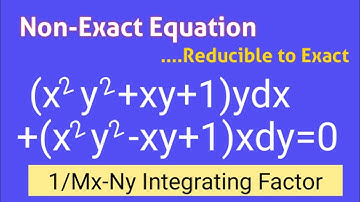 (x^2y^2+xy+1)ydx+(x^2y^2-xy+1)xdy=0 #NonExact L577 @MathsPulseChinnaiahKalpana