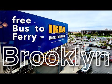 Brooklyn, New York【IKEA in Red Hook | going by Free Bus & Ferry】2021 Walking Tour, Travel Guide【4K】