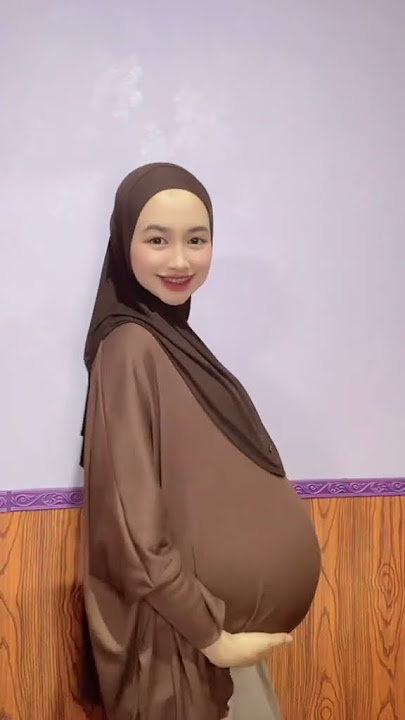 bumil hijab cantik spill perut