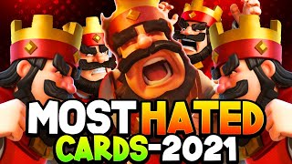 PRO RANKS TOP 10 MOST HATED CARDS in CLASH ROYALE!