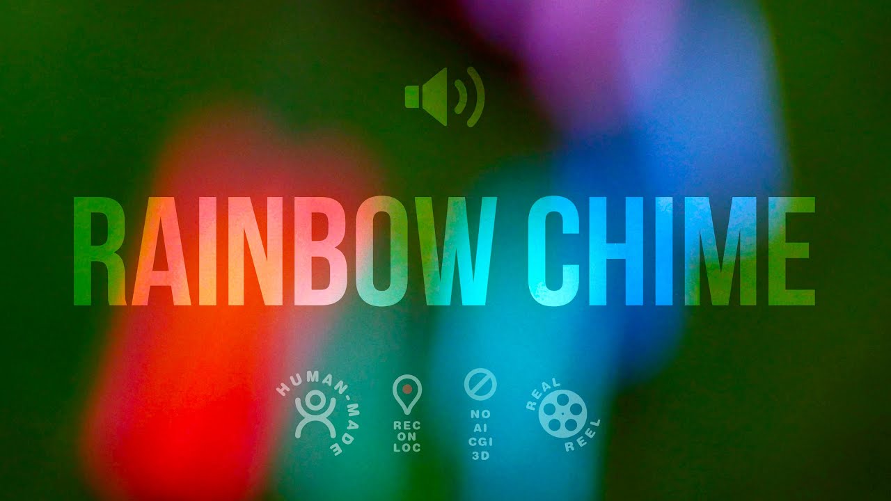 Rainbow wind chime in true nature