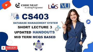 CS403 Short Lecture 3 | VU_Explanation_Highlighted_Midterm_IMP_Points_MCQs | codeneat.com | CodeNeat