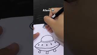 Easy way to Drawing aliens #easy #drawing #alien #art