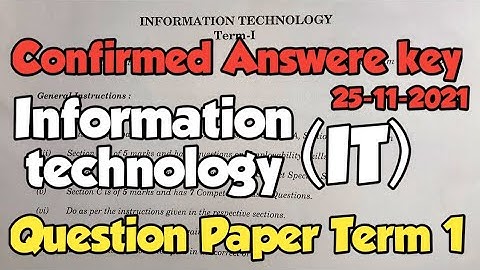 IT Question Paper Answer Key | Cbse Board Exam 2022 Term 1 | Set 4 Information Technology Solutions
