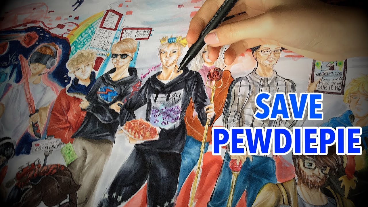 SAVE PEWDIEPIE FROM T-SERIES drawing the 9 YEAR OLD ARMY
