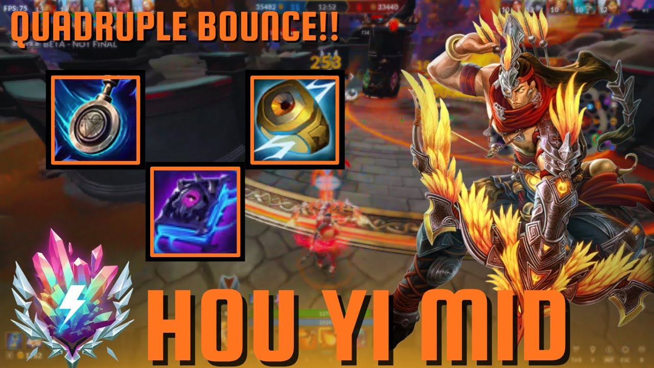 QUADRUPLE BOUNCE HOU YI FULL INT - Hou Yi Mid Smite 2 Gameplay