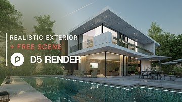 Realistic Exterior Render with D5 Render | Private House 302 | Downloadable Project File Included