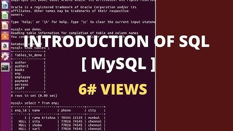 6#  Creating Views in MySQL server  | MySQL Development