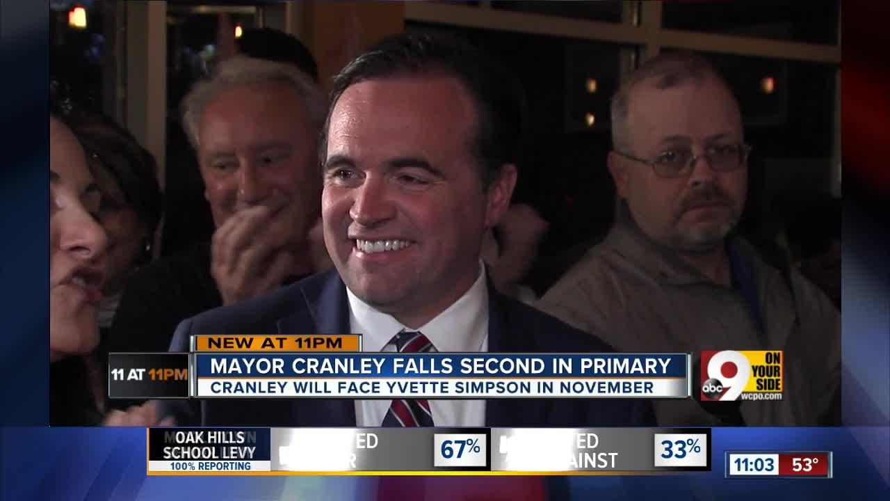 Mayor John Cranley congratulates Simpson on primary victory