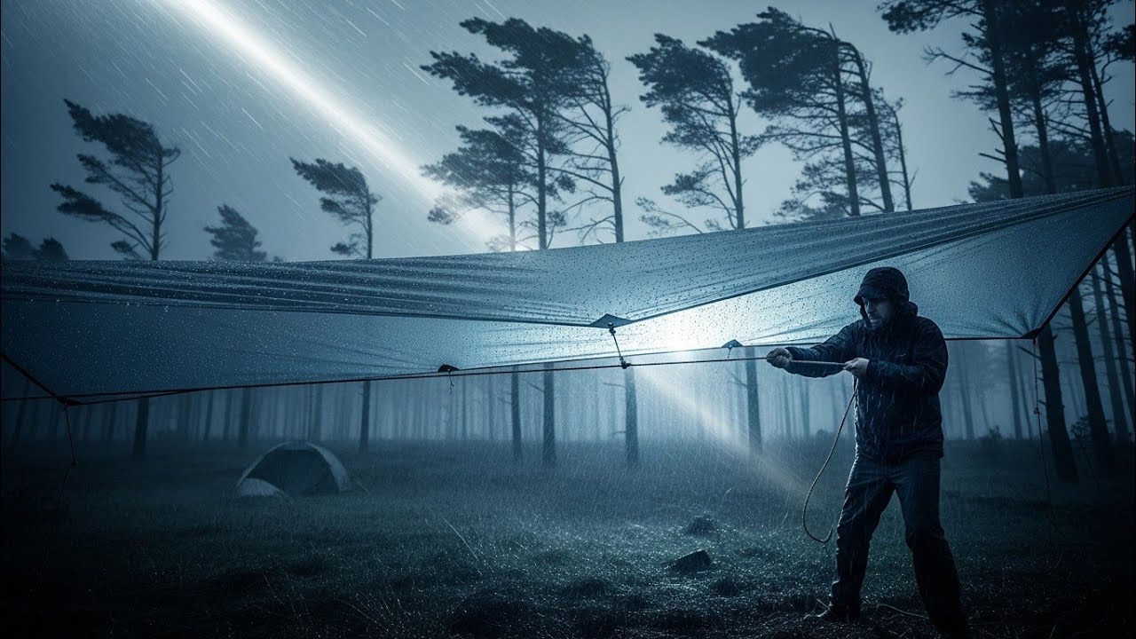 Rainy Jungle Survival 🌧️ | Alone Under Plastic Sheet | ASMR Nature