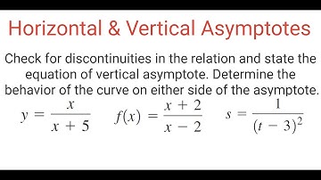 HORIZONTAL & VERTICAL ASYMPTOTES: Discontinuities, Vertical Asymptote & Behavior Of Curve (I)