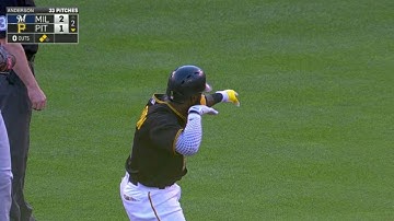 MIL@PIT: Harrison drives an RBI double to left