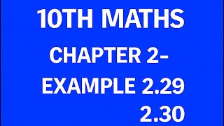 10th Maths TN State Board Chapter 2 Example 2.29, 2.30