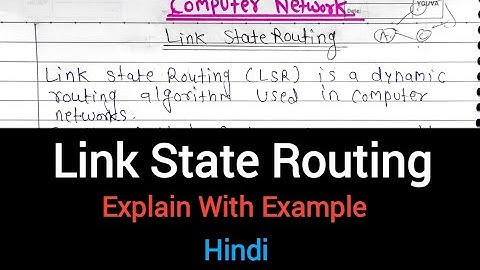 Link State Routing Explain With Example in Hindi | Computer Network 