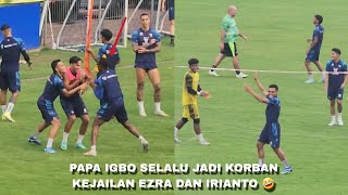 Ezra dan Irianto kompak!! Keseruan takraw saat sesi latihan PERSIB jelang leg 2 lawan Madura United