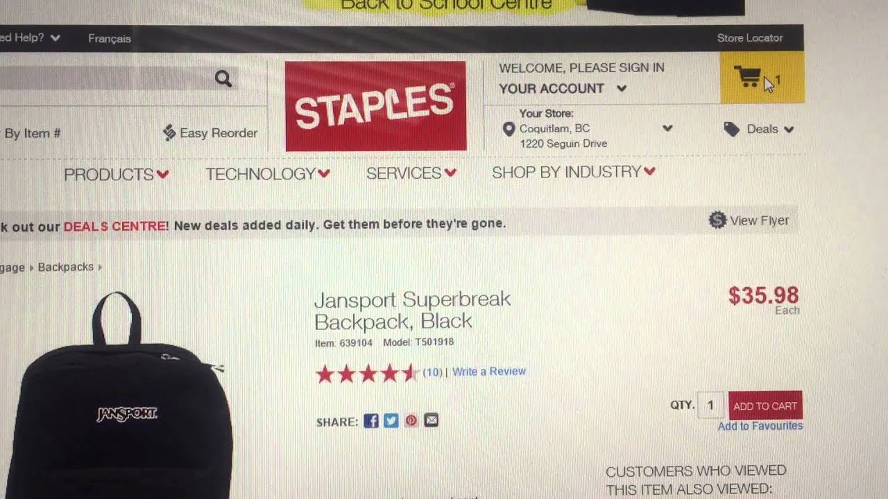 STAPLES Canada site Ordering Fail YouTube
