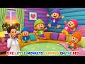 5 Little Monkeys Jumping on the Bed 🎶 | Sound Variations, Fun Music Remix & Kids Song #part8