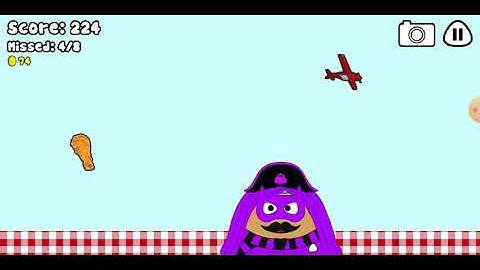 Pou game - food drop in landscape mode #29