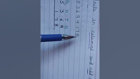 Write in Columns and Add     Class IV