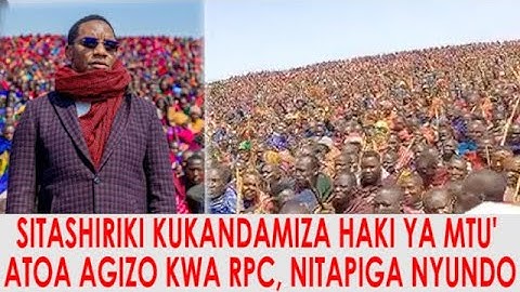 MAKONDA NGORONGORO AKATAA MIKONO YENYE DAMU "SITASHIRIKI KUKANDAMIZA HAKI YA MTU MWINGINE :