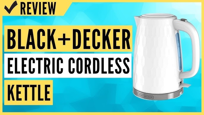 BLACK+DECKER 1.7L Stainless Steel Electric Cordless Kettle, Black, KE2900B  