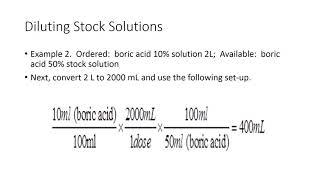 Diluting Stock Solutions Tutorial